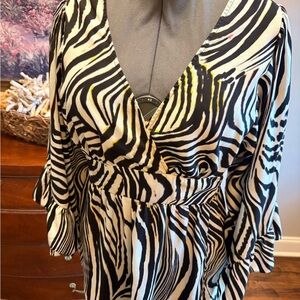 Betsey Johnson Black and White Zebra Blouse